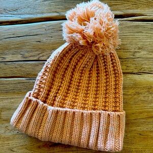 Phase 3 Peach Knit Pom-Pom Beanie